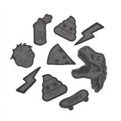 Coocazoo Aufkleber-Set "StickyRicky", Schwarz, Reflektierend Und Wasserfest, Selbstklebende Textilsticker